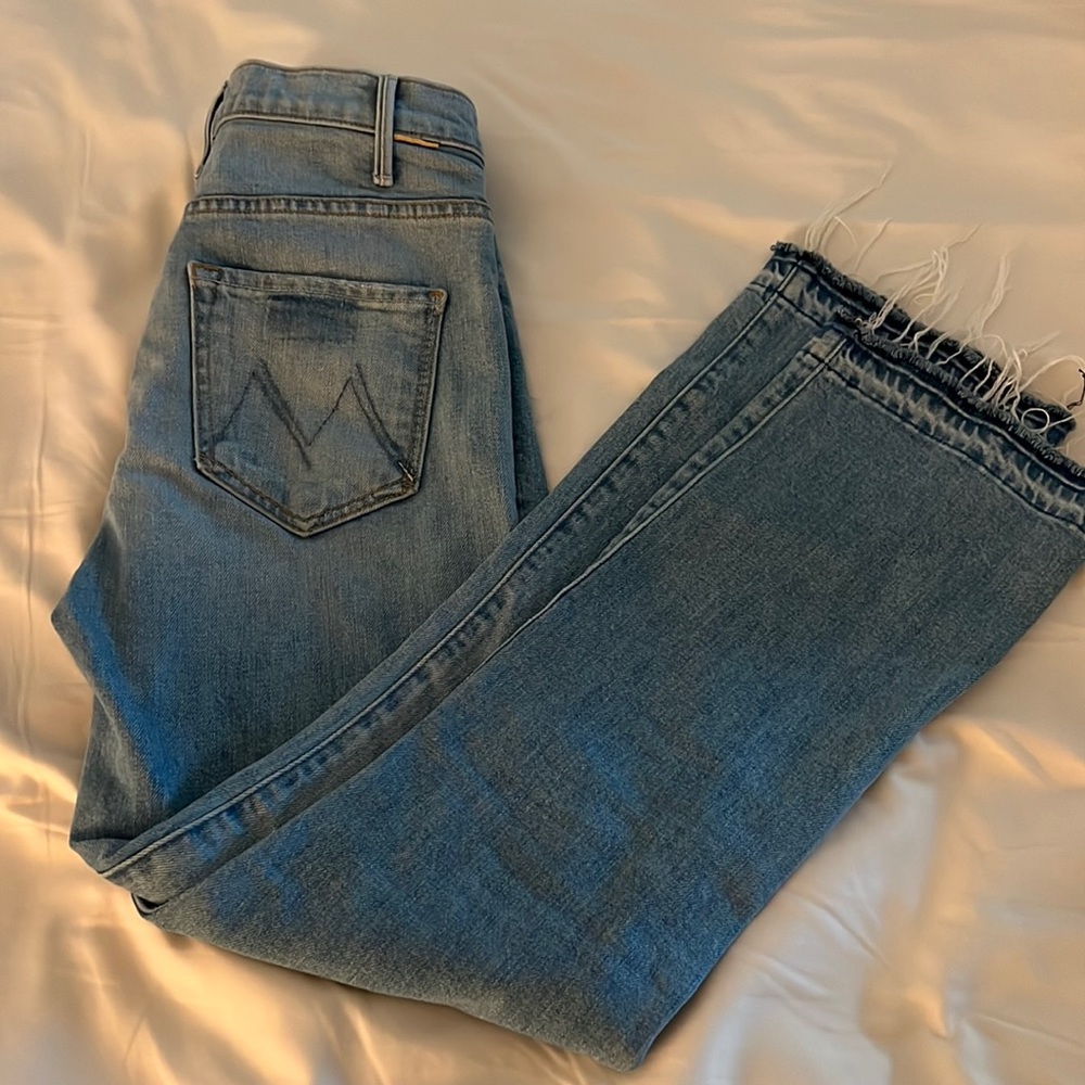 Mother hustler ankle undone hem jeans